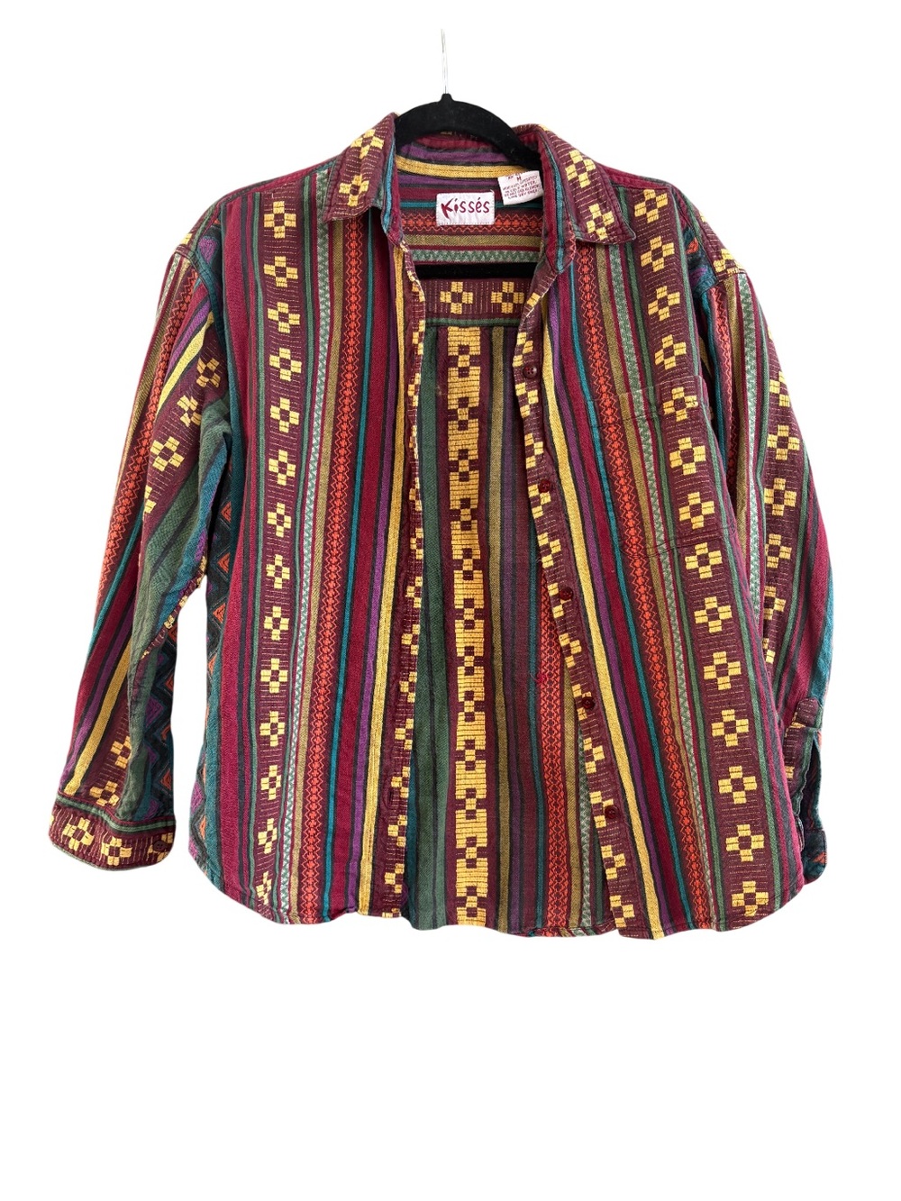 Vintage 90s Multicolor Striped Button-Up Shirt